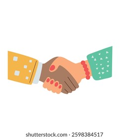 Handshake vector cartoon isolated illustration