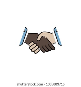 handshake vector color icon, logo