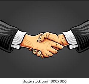 Handshake. Vector comic style illustration