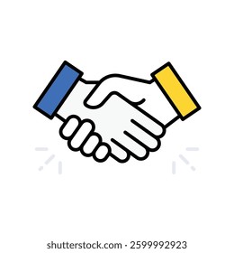 handshake vector filled outline icon. EPS 10 file