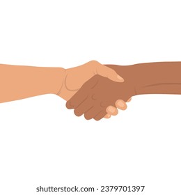 Handshake vector flat design. Symbol of friendship, cooperation, etc.