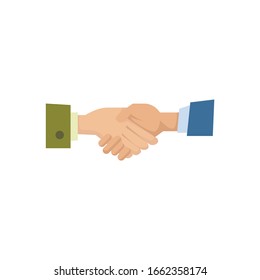 Handshake Vektorillustration flach Symbol. Vertragssymbol