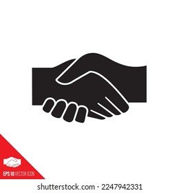 handshake vector glyph icon. Friendship, agreement and greeting symbol.