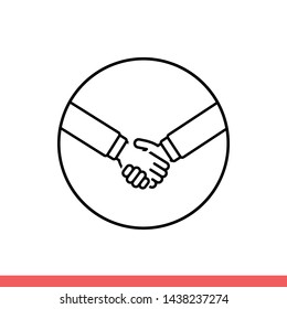 Handshake vector icon, agree contract symbol. Simple, flat design for web or mobile app