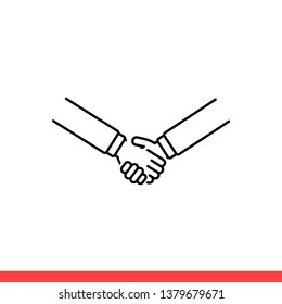 Handshake vector icon, agreement symbol. Simple, flat design for web or mobile app