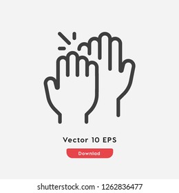Handshake vector icon. Applause symbol. Linear style sign for mobile concept and web design. Shake hands symbol illustration. Pixel vector graphics - Vector.
