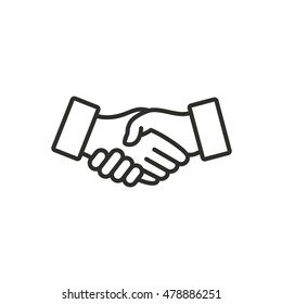 Handshake vector icon. Black illustration isolated on white background for graphic and web design.