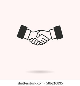 Handshake vector icon. Black illustration isolated for graphic and web design.
