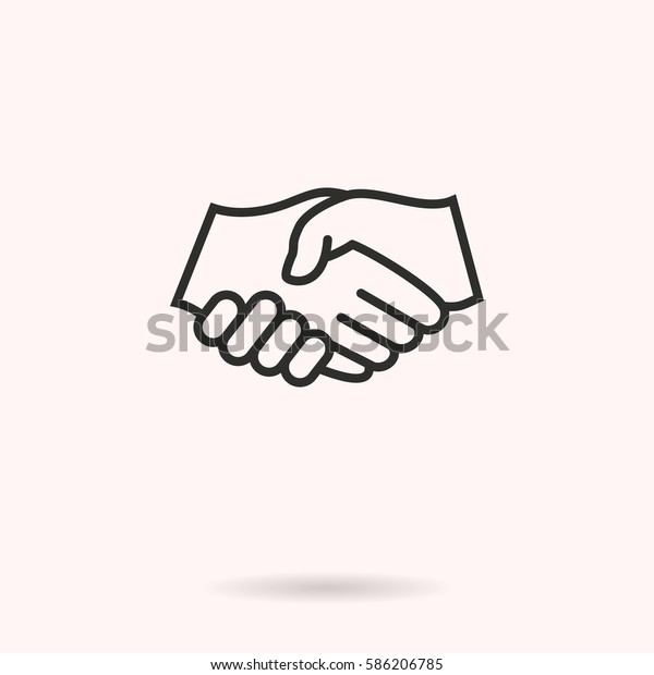 Handshake Vector Icon Black Illustration Isolated Stock Vector