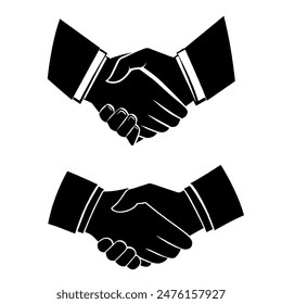 handshake vector icon. black vector on a white background for handshake.