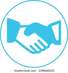 Handshake vector icon in circle