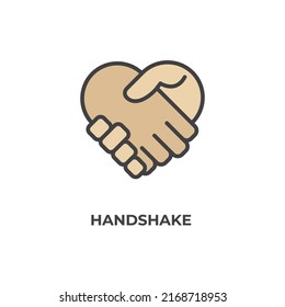 handshake vector icon. Colorful flat design vector illustration. Vector graphics
