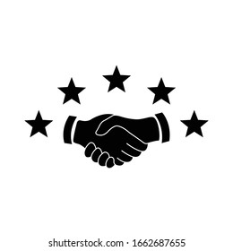 apretón de manos - icono vector. icono de transacción. signo de acuerdo