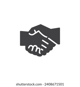 Handshake vector icon. filled flat sign for mobile concept and web design. Partnership handshake glyph icon. Symbol, logo illustration. Vector graphics