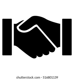 Handshake vector icon. Flat black symbol. Pictogram is isolated on a white background. Designed for web and software interfaces.