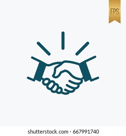 Handshake vector icon. Flat Isolated Graphic design. Use to software and web interface toolbars 