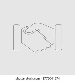 Handshake vector icon. Hands shaking symbol. Business deal symbol EPS 10.