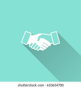 Handshake vector icon. Illustration isolated for graphic and web design.