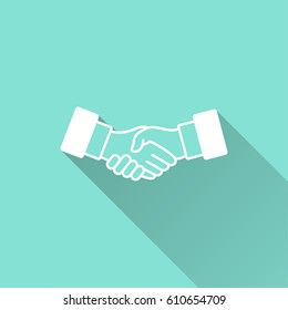 Handshake vector icon. Illustration isolated for graphic and web design.