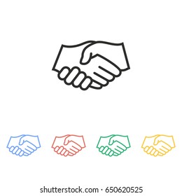 Handshake vector icon. Illustration isolated for graphic and web design.