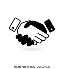 handshake vector icon isolated. eps10