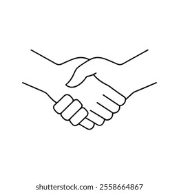 Handshake Vector Icon: Minimalist Symbol of Business Partnership, Agreement, and Collaboration for Modern Design