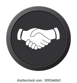 handshake - vector icon, on a grey button
