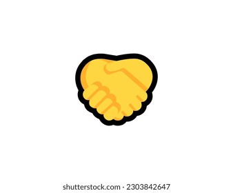 Handshake vector icon on a white background. Handshake emoji illustration. Isolated handshake vector emoticon