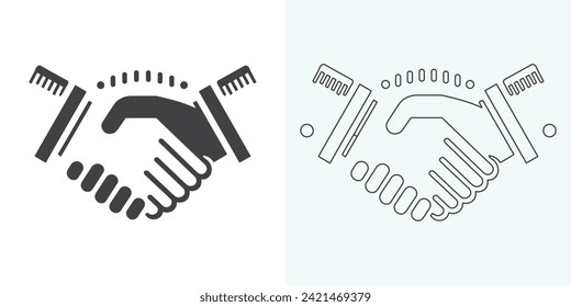 Handshake Vektorsymbol. Handshake-Symbol-Set. geschäftlicher Handschlag. Kontaktvereinbarung