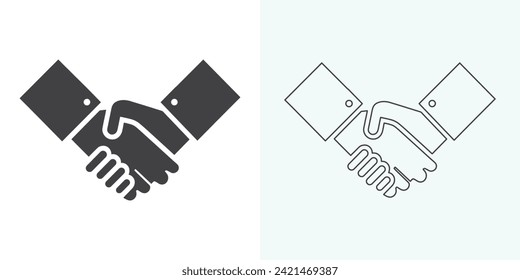 Icono vectorial del apretón de manos. Juego de iconos de apretón de manos. apretón de manos del negocio. contrato de contacto