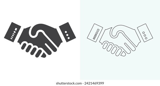 Icono vectorial del apretón de manos. Juego de iconos de apretón de manos. apretón de manos del negocio. contrato de contacto