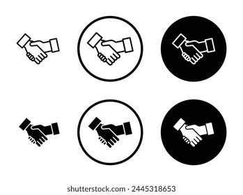 Handshake vector icon set. business partnership deal line icon. professional collaborate hand shake sign. alliance pictogram suitable for apps and websites UI designs.