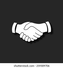 handshake - vector icon with shadow