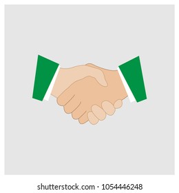 Handshake vector icon in trendy flat style isolated on grey background