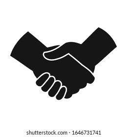 Handshake vector icon.Black vector icon isolated on white background handshake.