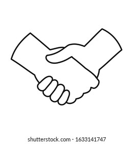Handshake vector icon.Outline,line vector icon isolated on white background handshake.