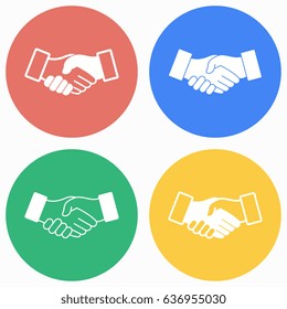 Handshake vector icons set. Illustration isolated for graphic and web design.