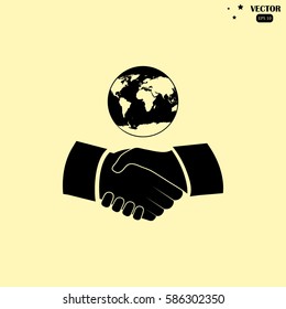 Handshake vector illustration. Business handshake