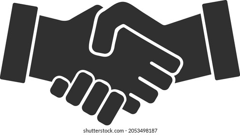 Handshake, Vektorgrafik. Flaches illustratives Design von Handshake einzeln auf weißem Hintergrund.