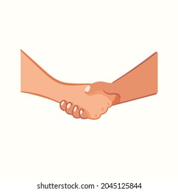 Apretón de manos. Ilustración vectorial en estilo plano