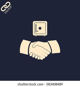 Handshake vector illustration. Safe icon