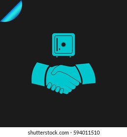 Handshake vector illustration. Safe icon