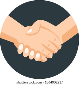 apretón de manos, ilustración vectorial, ilustración para la cooperación, acuerdo, trato
