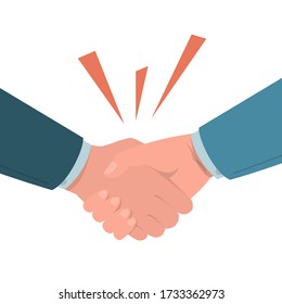 Vector de apretón de manos aislado. Símbolo de acuerdo y asociación. Trato de negocios. Empresario, reunión corporativa.