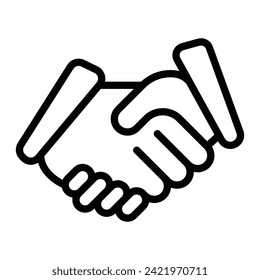 Handshake Vector Line Icon Design