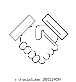 Handshake vector line icon isolated on white background. Successful completion of the real estate transaction by handshake line icon for infographic, website or app.