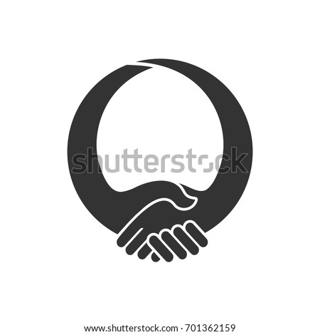 Handshake Vector Logo Shaking Hand Icon Stock-Vektorgrafik (Lizenzfrei