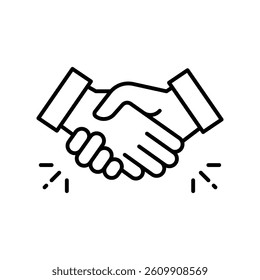 handshake vector outline icon. EPS 10 file