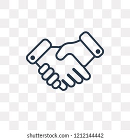 Handshake vector outline icon isolated on transparent background, high quality linear Handshake transparency concept can be used web and mobile