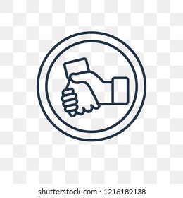 Handshake vector outline icon isolated on transparent background, high quality linear Handshake transparency concept can be used web and mobile